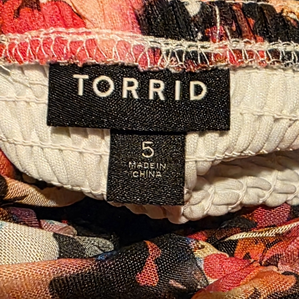 Torrid 5 Maxi Floral Sheer Dress Spaghetti Straps Lined 5X NWOT - Picture 5 of 7